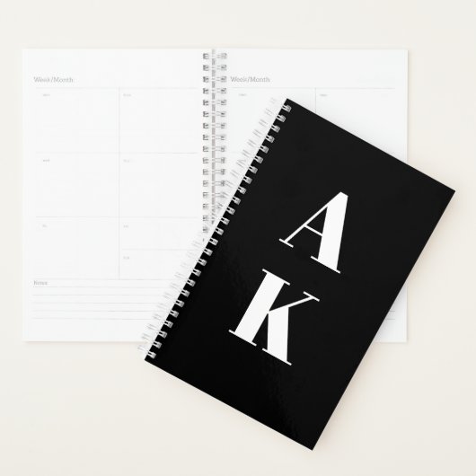 Vos initiales personnalisées en noir et blanc (Devant avec enveloppe)