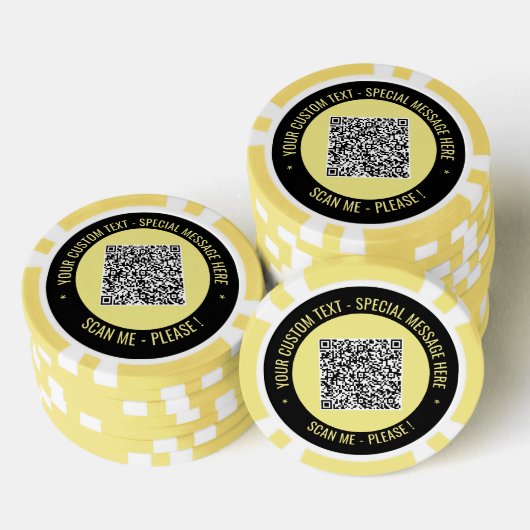 Vos jetons de poker Code QR Texte personnalisé et (Empiler)
