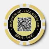 Vos jetons de poker Code QR Texte personnalisé et (Recto)