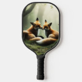 Vos knuffelen in Misty Forest Pickleball Paddle (Achterkant)