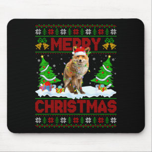 Vos Lelijke Kerst Trui Grappige Vos Dier Merry Chr Muismat