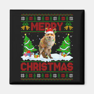 Vos Lelijke Kersttrui Grappige Vos Dier Merry Chri Magneet