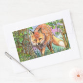 Vos loopt in het Bos Rechthoekige Sticker (Envelop)