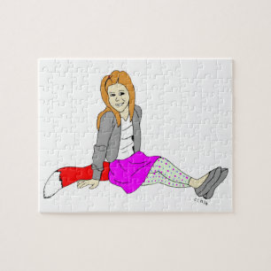 vos meisje knop legpuzzel