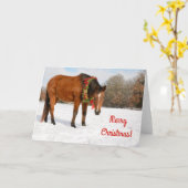 Vos met kerstkrans kaart (Gele Bloem)