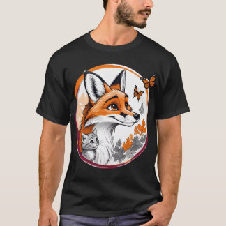 Vos met kitten en vlinders t-shirt