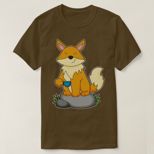 Vos met koffiekopje 1 t-shirt (Design voorkant)