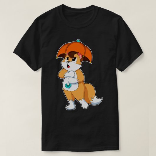 Vos met paraplu 2 t-shirt (Design voorkant)
