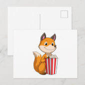 Vos met Popcorn Briefkaart (Voorkant / Achterkant)