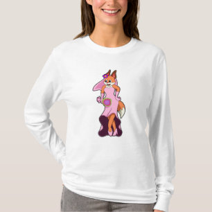 Vos met trouwjurk & bos bloemen t-shirt