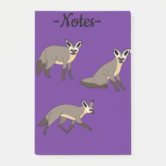 Vos met vleermuisoren post-it® notes (Voorkant)