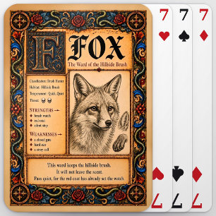Vos, middeleeuwse bestiariumkunst pokerkaarten