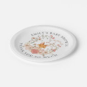 vos naam dank je meisje Baby shower Papieren Bordje (Gekanteld)