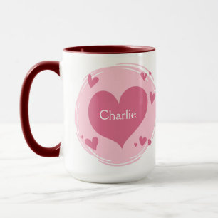 Vos noms dans une tasse de coeur