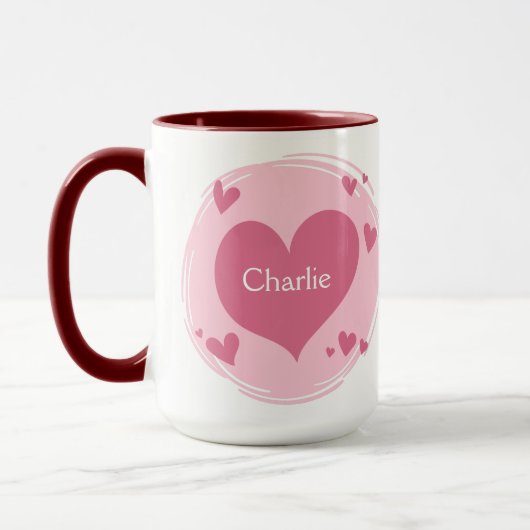Vos noms dans une tasse de coeur (Gauche)