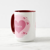 Vos noms dans une tasse de coeur (Devant gauche)