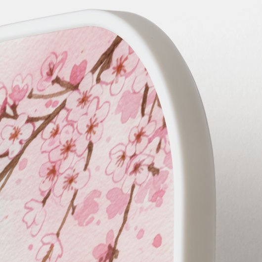 Vos onder Cherry Blossom Pickleball Paddle (Links Detail)