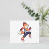 Vos op de loop briefkaart (Staand voorkant)