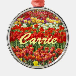 Vos Ornements Nom personnalisés Fleurs de Tulipe