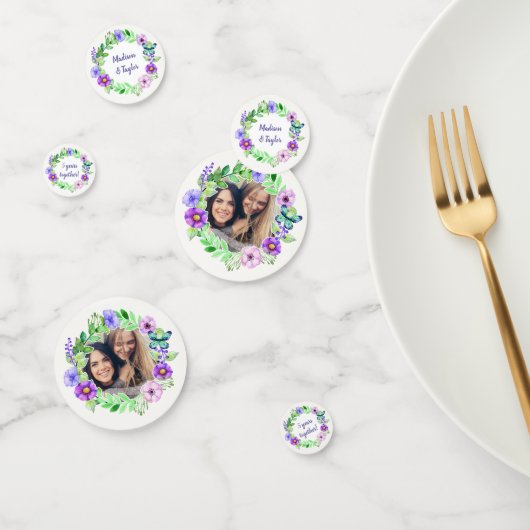 VOS photos et texte Flower Frame confetti (Groupe)