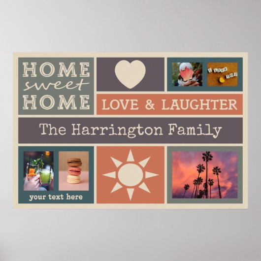 VOS PHOTOS personnalisées collage poster modèle (Devant)