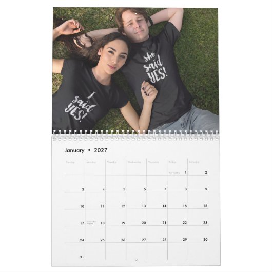 Vos photos sur chaque page Calendrier (Jan 2027)