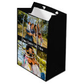 VOS photos, texte et couleur sac cadeau moyen (Devant Angle)