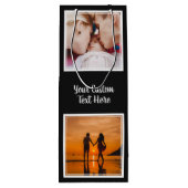 VOS photos, texte et couleur sac cadeau vin (Dos)