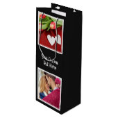 VOS photos, texte et couleur sac cadeau vin (Devant Angle)