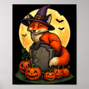 Vos Pompoen Halloween T-shirts Voor Mannen Vrouwen Poster