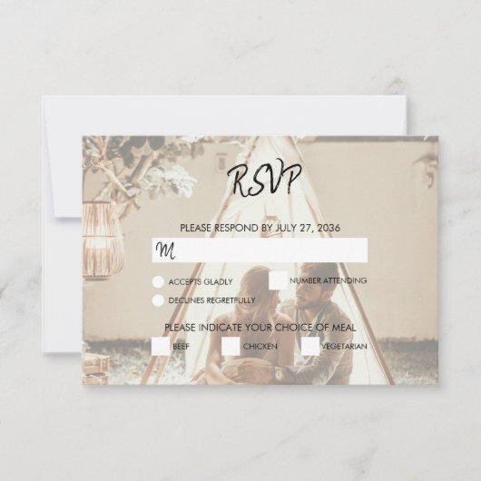 Vos propres photos Faded Wedding Cartes RSVP (Devant)