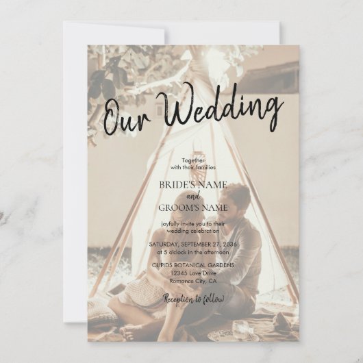 Vos propres photos Faded Wedding Invitations (Devant)