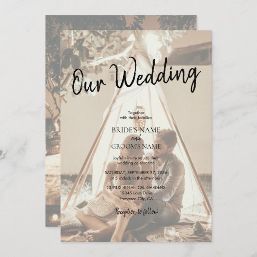 Vos propres photos Faded Wedding Invitations (Devant / Derrière)