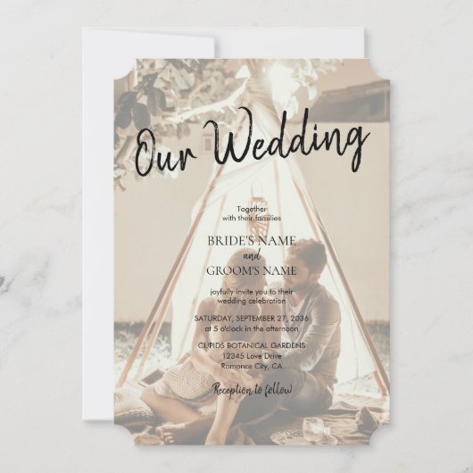 Vos propres photos Faded Wedding Invitations (Devant)