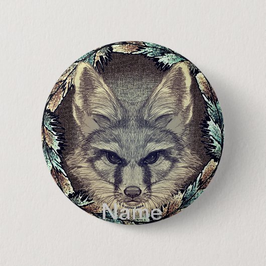 Vos schets   ronde button 5,7 cm (Voorkant)