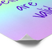 Vos sentiments sont valides Poster Arc-en-ciel (Coin)