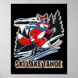 Vos Skiën Alpine Ski Avontuur Lake Tahoe Californi Poster