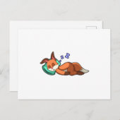 Vos slaapt met kussen briefkaart (Voorkant / Achterkant)