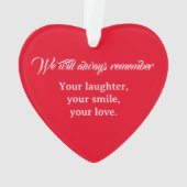 Vos souvenirs Mémorial Ornement coeur de Noël (dos)