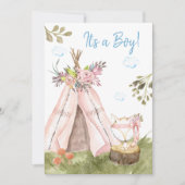 *~* Vos Teepee Tent Boho Bos Woud Jongen Kaart (Voorkant)