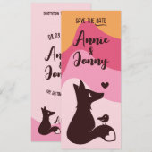 Vos & Vogel Roze Zonsondergang Save The Date (Voorkant / Achterkant)