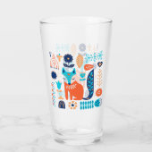 Vos Volkskunst Bloemrijke Natuur Cadeau Glas (Achterkant)