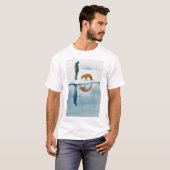 Vos wandelen naast Snow River Reflection T-shirt (Voorkant volledig)