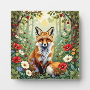 Vos Wilde Bloem Bos Illustratie Fotoplaat