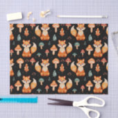 Vos, wilde bospaddenstoelen, herfstbladeren tissuepapier (Craft)