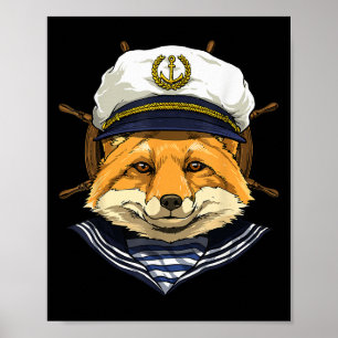 Vos Zeiler Boot Kapitein Wilde dieren Vos Bos Poster