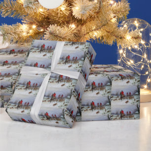 Vosjacht jagers honden terug naar huis winter cadeaupapier