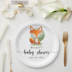 Vosje - babyshower papieren bordje