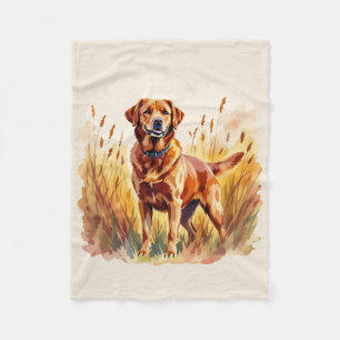 Vosrode Labrador Retriever Hond Fleece Deken