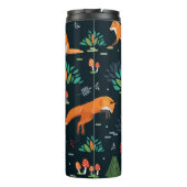 Vossen Bomen Laat Donkere Achtergrond Thermosbeker (Achterkant)